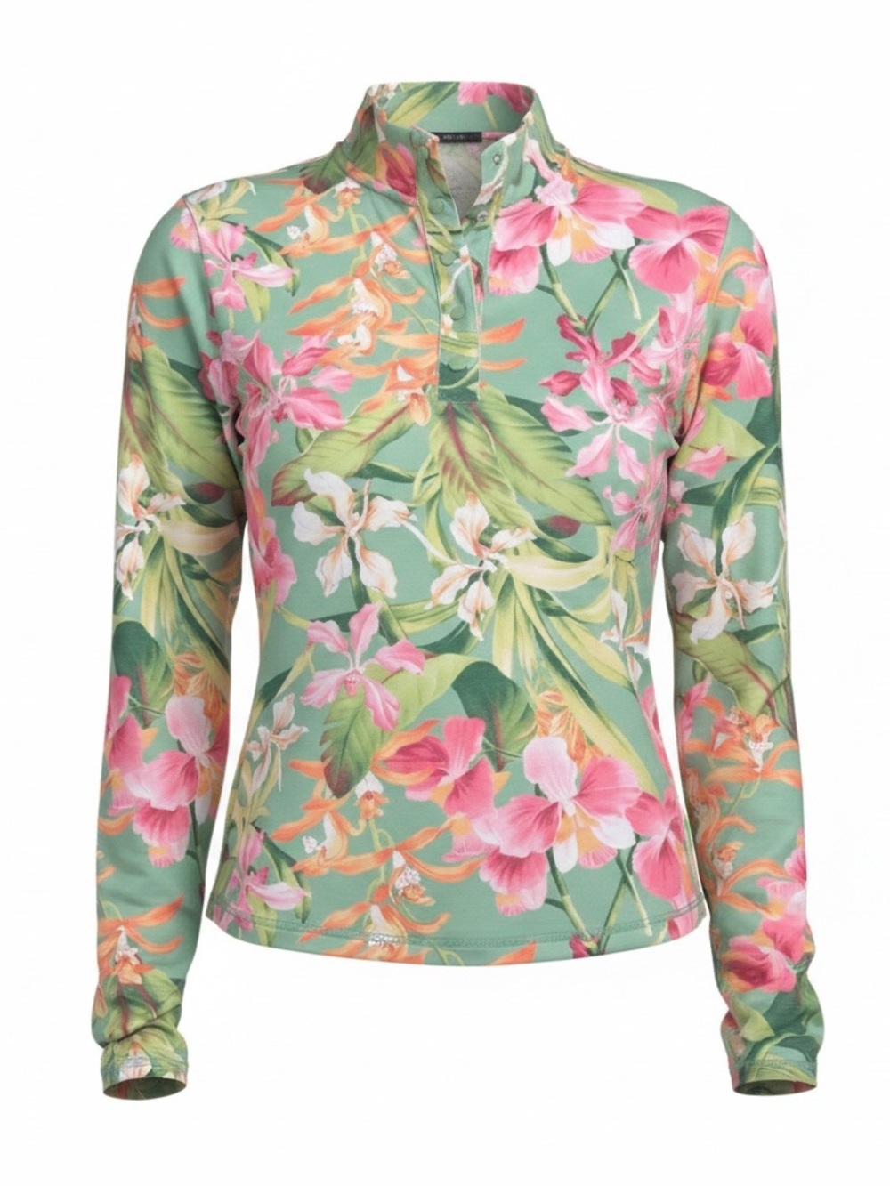 Tommy Bahama Mock Neck Top Pine Floral Womens Golf NEW